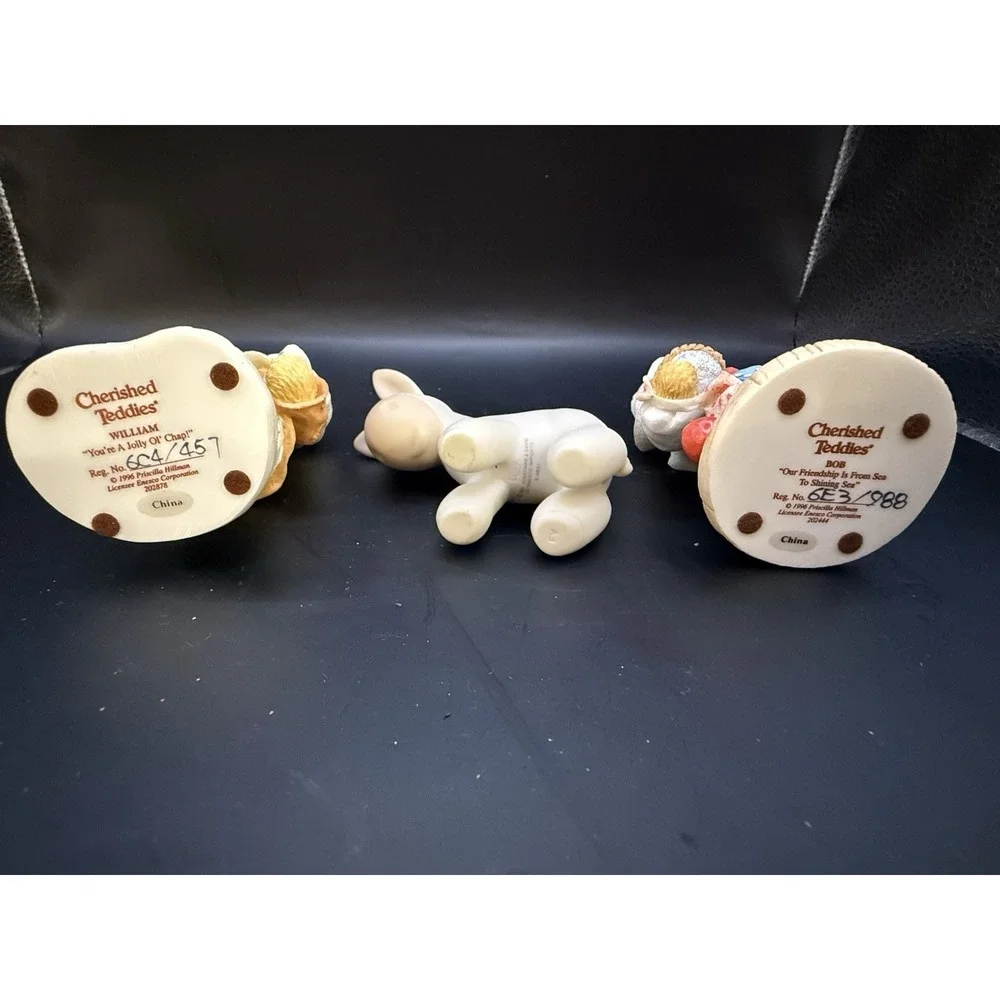 Lot‎ 3 Cherished Teddies & Precious Moments Donkey Figurines w/ Boxes
